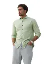 Vyara Men's 100% Cotton Full Sleeve Shirt | Regular Fit | Plain Pastel Green | Soft & Breathable | Casual & Office Wear (Pastel Green)