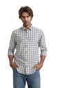 Vyara Men's 100% Cotton Full Sleeve Shirt | Slim Fit | Checks Design | Soft & Breathable | Casual & Office Wear (Off White)