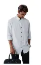 Vyara Men's 100% Cotton Full Sleeve Shirt | Slim Fit | Checks Design | Soft & Breathable | Casual & Office Wear (White)