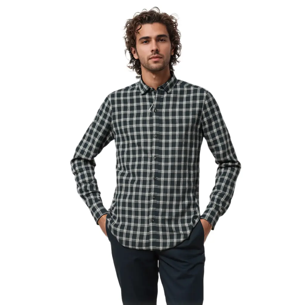 Vyara Men's 100% Cotton Full Sleeve Shirt | Slim Fit | Checks Design | Soft & Breathable | Casual & Office Wear (Blue 02)