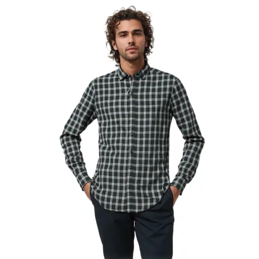 [CHE-007] Vyara Men's 100% Cotton Full Sleeve Shirt | Slim Fit | Checks Design | Soft & Breathable | Casual & Office Wear (Blue 02)