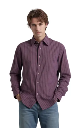 [CHE-010] Vyara Men's 100% Cotton Full Sleeve Shirt | Slim Fit | Checks Design | Soft & Breathable | Casual & Office Wear (Maroon)